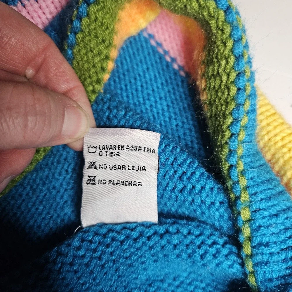 JB Crafts‎ Kids Cardigan 8 Hooded Sweater Peru Embroidered Full Zip Art